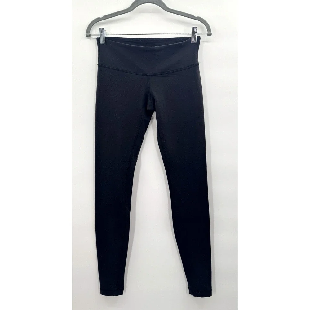 Lululemon Wunder Under Midrise Leggings 6 Black Active Athleisure Lougewear